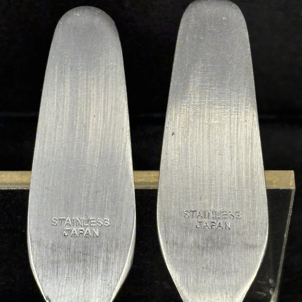AK Company Japan MCM Dark‎ Wood Stainless Steel Mini Spreaders Vintage Set Of 4